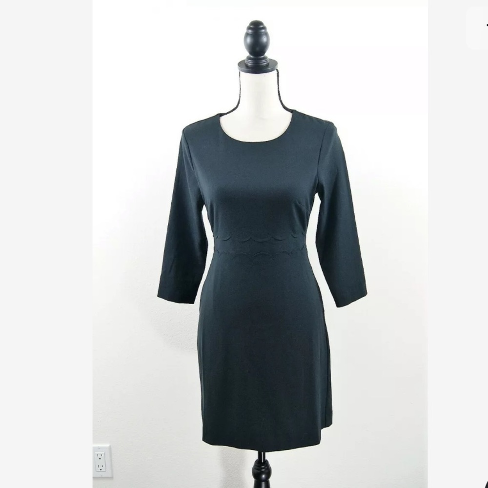 New Banana Republic Black Scallop A-Line Dress 2P